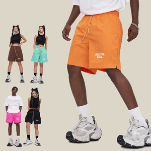 กางเกงขาสั้นผู้ชายผ้าฝ้าย 100% สำหรับเล่นกีฬา ว่ายน้ำ บาสเก็ตบอล วิ่ง แบบ 2 in 1 ผ้าตาข่าย ไซส์ใหญ่ ความยาว 5 นิ้ว สีพื้น สไตล์ลำลอง - Product Image 3