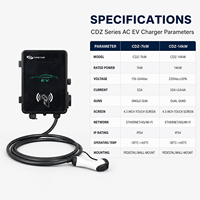Chargeur EV domestique 7kW AC 32A avec fonction WiFi et contrôle par carte RFID, série Flex pour parking privé, OEM ODM