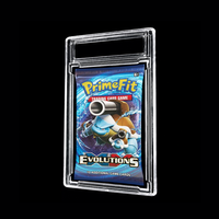 Kotak Pelindung Kartu TCG Plastik DIY Transparan untuk Kartu Graded Booster Pack, Model Snap Fit