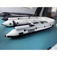 Bateau pneumatique à propulsion par jet, 15,4 pieds, capacité 8 personnes, fond blanc renforcé, pour la pêche, fabriqué en Chine, logo personnalisé