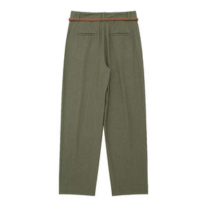 <span class=keywords><strong>Pantaloni</strong></span> alla moda da donna con tasche frontali retrò con cerniera a vita alta <span class=keywords><strong>pantaloni</strong></span> dritti da donna a nove punti - Product Image 3