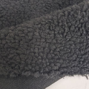 Tissu en polaire sherpa <span class=keywords><strong>berbère</strong></span> thermique 100% polyester de couleur unie noir 340GSM en gros pour veste, vêtements pour enfants, literie - Product Image 6