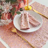 Napperons de Noël modernes en feuille d'or, chemins de table réutilisables en tissu 100 % polyester, ronds, épaisseur 0,5 mm, diamètre 10-10,9 cm
