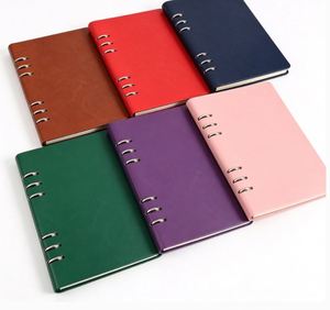 Carnet en cuir A5 personnalisé avec logo, couverture rigide, promotionnel, à feuilles mobiles, pour entreprises - Product Image 4