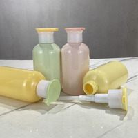 Hengjian 300ml luxe jaune rose vert soin des cheveux emballage lavage à la main liquide vide shampooing bouteille en plastique coloré Lotion pompe