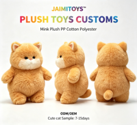 Peluche mignonne personnalisée, poupée en peluche animale avec doublure en tissu coton et maille, en coton et polyester, taille et logo personnalisables