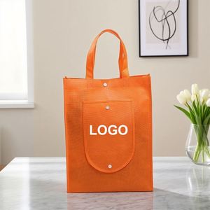 Custom Logo Non-woven Large <b>Foldable</b> Durable Heavy Duty Totes with Shoulder Long Handles Washable Eco Friendly Grocery <b>Bags</b> - Product Image 4