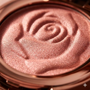 Colorete en Polvo Mineral 3D con Relieve de Rosa de Marca Privada Lilywild, Espejo Compacto Dorado Rosa con Logotipo Personalizado, Brocha, Maquillaje Facial de Alta Pigmentación - Product Image 3