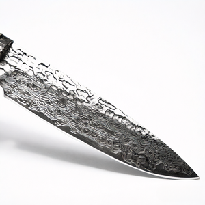 Couteau de survie multi-usage en acier Damas personnalisable, forgé à la main avec manche en imitation ivoire pour la chasse et le dépecage - Product Image 5