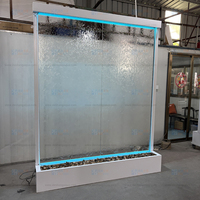 Fontaine murale décorative intérieure en verre, écran cascade en acier inoxydable, cloison autoportante, fonction d'eau courante