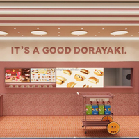 Design d'intérieur de magasin personnalisé Dorayaki Design professionnel Petit espace Comptoir de magasin de restauration rapide Vitrine de présentation d'aliments