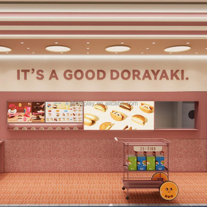Design d'intérieur de magasin personnalisé Dorayaki Design professionnel Petit espace Comptoir de magasin de restauration rapide <span class=keywords><strong>Vitrine</strong></span> de présentation d'aliments - Product Image 4