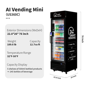ตู้จำหน่ายสินค้าอัตโนมัติ HAHA Vending 360 DC-360D AI พร้อมระบบทำความเย็นด้วยคอมเพรสเซอร์ รองรับการชำระเงินหลากหลายรูปแบบ สำหรับโรงเรียน/สำนักงาน จำหน่ายขนม/เครื่องดื่ม - Product Image 3