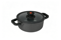Ensemble de 7 ustensiles de cuisson antiadhésifs en aluminium moulé sous pression, compatibles induction, comprenant poêle à frire, wok, casserole à lait, poêle grill, avec couvercles en verre/silicone, pour cuisinière à gaz