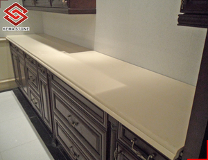 Bán buôn giá rẻ prefab tùy chỉnh tốt-Tìm kiếm rắn màu Cát <span class=keywords><strong>Sahara</strong></span> màu be thạch anh nhà bếp bàn - Product Image 2