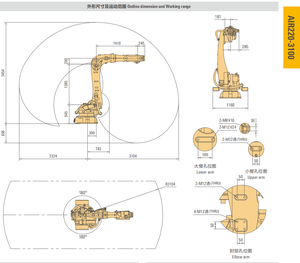 220kg tải trọng 3100 mét đạt 6 ASIX palletizing Mài xử lý đánh bóng công nghiệp <span class=keywords><strong>Robot</strong></span> cánh tay <span class=keywords><strong>robot</strong></span> thao túng - Product Image 3