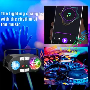 VALAVA 5in1 Multi-Efeito DJ Disco Iluminação Led Mirror Ball UV Strobe Laser Água Luz Da Onda Para Boate Luzes Do Partido