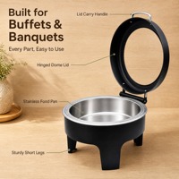 Réchaud de buffet professionnel à couvercle pour hôtels, restaurants et traiteurs, pour maintenir les aliments au chaud lors de banquets
