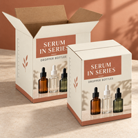 Carton ondulé à fentes standard imprimé en couleur OEM, sur mesure, pour étui de flacon compte-gouttes de sérum compartimenté