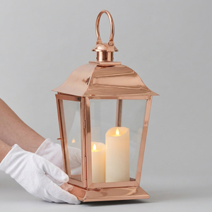 Wholesale High Quality Rose <b>Gold</b> Plated Steel Candle <b>Lantern</b> for Home & Outdoor Decoration - Product Image 3