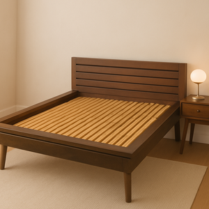 Cama de estilo japonés de alta calidad, madera de roble blanco nogal, diseño antiguo y minimalista elegante Simple para el hogar, apartamento de caoba - Product Image 1