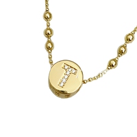 Collier pendentif lettre plaqué or 18 carats, en cuivre et zircon, chaîne de clavicule minimaliste, bijoux de mode