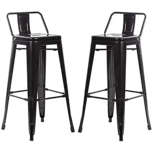 Commercio all'ingrosso di fabbrica Chaises de bar impilabile cadeira retro de ferro cafe sillas de metal esszimmerstuhl sedie da bar seggioloni
