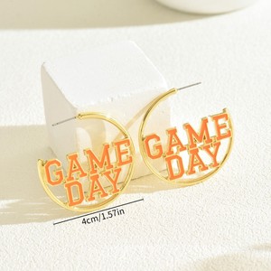 Pendientes de Aro con Diseño de Baloncesto, Aleación de Zinc, Acero Inoxidable, Joyería de Moda para Mujer, Uso Casual y de Fiesta - Product Image 3