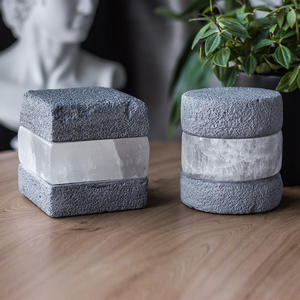 โคมไฟแซนวิชแบบเซเลไนต์งานแกะสลักด้วยมือทำจากคริสตัลควอตซ์ใสสำหรับเป็นของขวัญและของตกแต่งหินคริสตัลน้ำแข็ง - Product Image 3