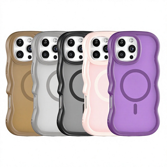 Wavy Edge Anti Fingerprint Matte Magnetic Wireless Charging Mobile Phone Case for iPhone 12 Pro Max