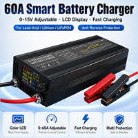 Chargeur de batterie haute puissance Kunavaro LiFePO4, tension réglable 0-15V, courant 0-100A, charge rapide intelligente, sortie CC pour voitures, golf