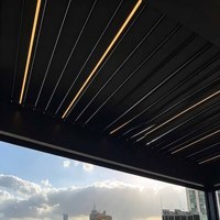 Pergola motorisée en aluminium avec toit à lames orientables imperméable, bioclimatique, pour jardin, terrasse, gazebo, kit d'ombrage