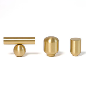 BECORA Modern Solid Brass Cabinet Hardware Brushed Brass <strong>Knobs</strong> <strong>for</strong> <strong>Dresser</strong> Drawer Wardrobe Door Cupboard Living Room Home Bar - Product Image 1