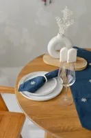 Serviettes en lin personnalisées brodées flocon de neige, linge de table hiver Noël, serviettes de dîner réutilisables sur mesure, cadeau, vente en gros