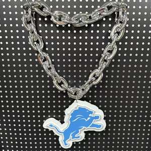 Collares de espuma <span class=keywords><strong>EVA</strong></span> 3D con logotipo de 32 equipos de fútbol americano de EE. UU. al por mayor, cadenas de moda hip hop para grandes fanáticos, ideales para fiestas, con los Detroit Lions - Product Image 1