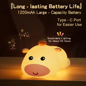 Cartoon Capybara Silicone <b>Night</b> <b>Light</b> USB Rechargeable Pat Lamp Animal Silicone Lamp <b>for</b> Baby <b>Kids</b> Bedroom Bedside Sleep Aid - Product Image 3