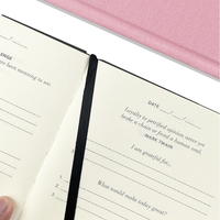 Offre Spéciale imprimé lin tissu couverture rigide Gratitude Journal estampillé à chaud lin planificateur cahier 5 minutes Gratitude cahier