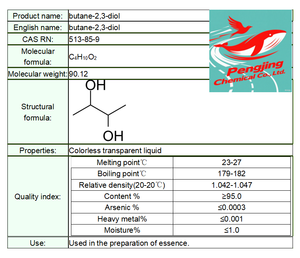 पेशेवर आपूर्तिकर्ता ब्यूटेन-<span class=keywords><strong>2</strong></span>,3-डिओल <span class=keywords><strong>2</strong></span>,3-ब्यूटानाडिओल cas 513-85-9 - Product Image 2