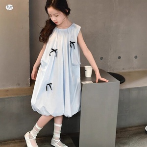 Abito da principessa dolce senza maniche per ragazze, con fiocco decorativo, vestito estivo per ragazze grandi - Product Image 3