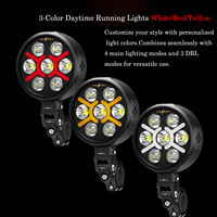 Ferei FM1300 Phare antibrouillard LED pour moto, breveté, super lumineux, 134W, étanche IPX8, projecteur auxiliaire à 4 lentilles pour ADV