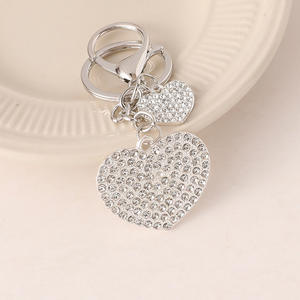 Nuevo Llavero <span class=keywords><strong>de</strong></span> Coche con Forma <span class=keywords><strong>de</strong></span> Corazón con Incrustaciones <span class=keywords><strong>de</strong></span> Diamantes en Oro y Plata, Llavero <span class=keywords><strong>de</strong></span> Bolso con Pedrería Completa, Colgante Creativo, Pequeños Regalos - Product Image 4