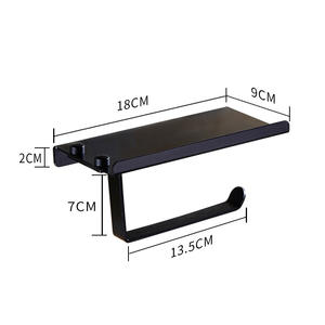 Porte-papier toilette et téléphone carré de style simple sans perçage en acier inoxydable 304 pour usage de bureau - Product Image 5