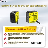 Capteur de distance laser Siman SDF04 TOF 0,05-4m Haute précision 5mm RS485 NPN PNP IP67 Mesure industrielle 660nm 12-30VDC Classe 2