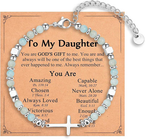 Bracelet croix pour femmes filles, cadeaux chrétiens pour fille petite-fille soeur amie nièce à l'<span class=keywords><strong>anniversaire</strong></span> de Noël - Product Image 1