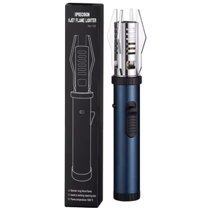 KL-002 Powerful Red Flame Zinc Alloy Torch Lighter Adjustable Rotatable Jet Flame Long <b>Pen</b> Refillable Eco-Friendly for Camping - Product Image 6