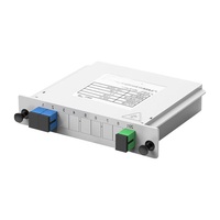 Divisor PLC SC/UPC 1x2 LGX ABS Cassette de Baja Pérdida RL>50dB, Baja PDL Monomodo G.657A FTTH GPON ODN Telcordia GR-1221 1260-1650nm