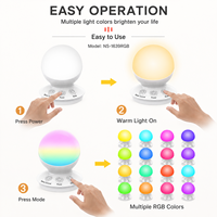 Lampe d'ambiance LED avec 16 effets de couleur, veilleuse à commande tactile pour chambre moderne