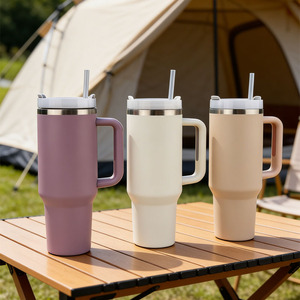Vaso Térmico de Doble Pared para Auto, 40 oz, para Bebidas Frías y Calientes, con Pajita Extraíble, Unisex, de Acero Inoxidable - Product Image 2