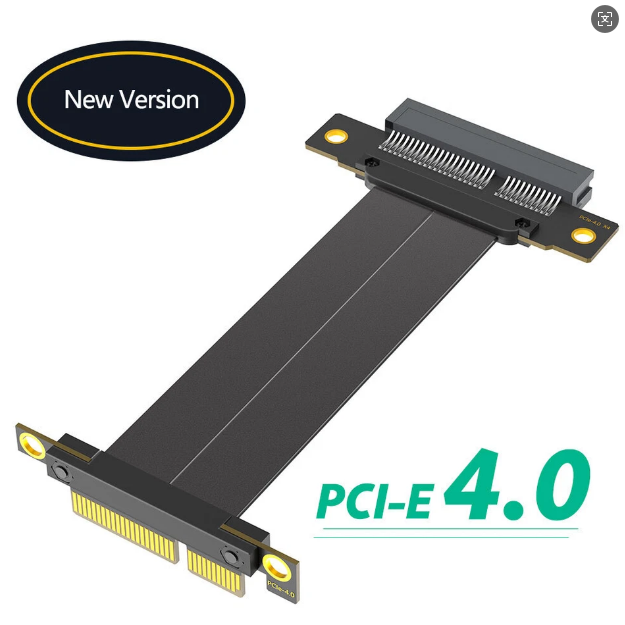High Quality PCIe 4.0 X4 Gold-Plated Extension Cable 8/16GT/s PCIe 4X Riser Cable Compatible with 3.0/2.0 for PC Expansion