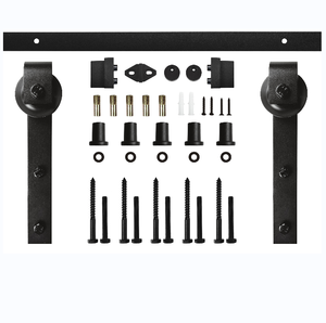 Dış mekan kullanımı için Modern iç ahşap kayan ambar kapısı silindirler uyumlu dayanıklı karbon çelik - Product Image 3